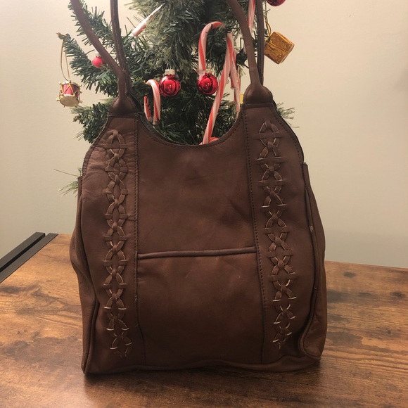 Mr. Ralph Brown Leather Handbag - Picture 1 of 4